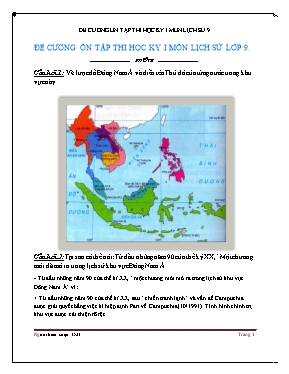 Đề cương ôn tập thi học kì I Lịch sử lớp 9